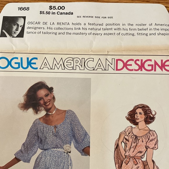 VTG Vogue Oscar De La Renta UNCUT Pattern - Picture 6 of 10
